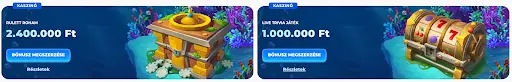 Posido kaszinó promóciók – Rulett Roham 2.400.000 Ft-tal és Live Trivia Játék 1.000.000 Ft-os nyereménnyel. Két kaszinós promóció: az első egy aranyos épületet ábrázol, 2.400.000 Ft nyereménnyel a “Rulett Roham